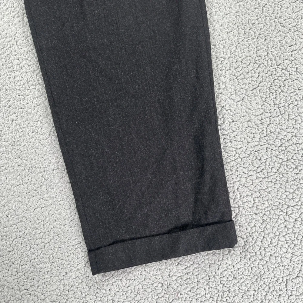 Enzo Mantovani Zignone Dress Pants Men 34x29 Black Wool Cashmere Pleated Italy